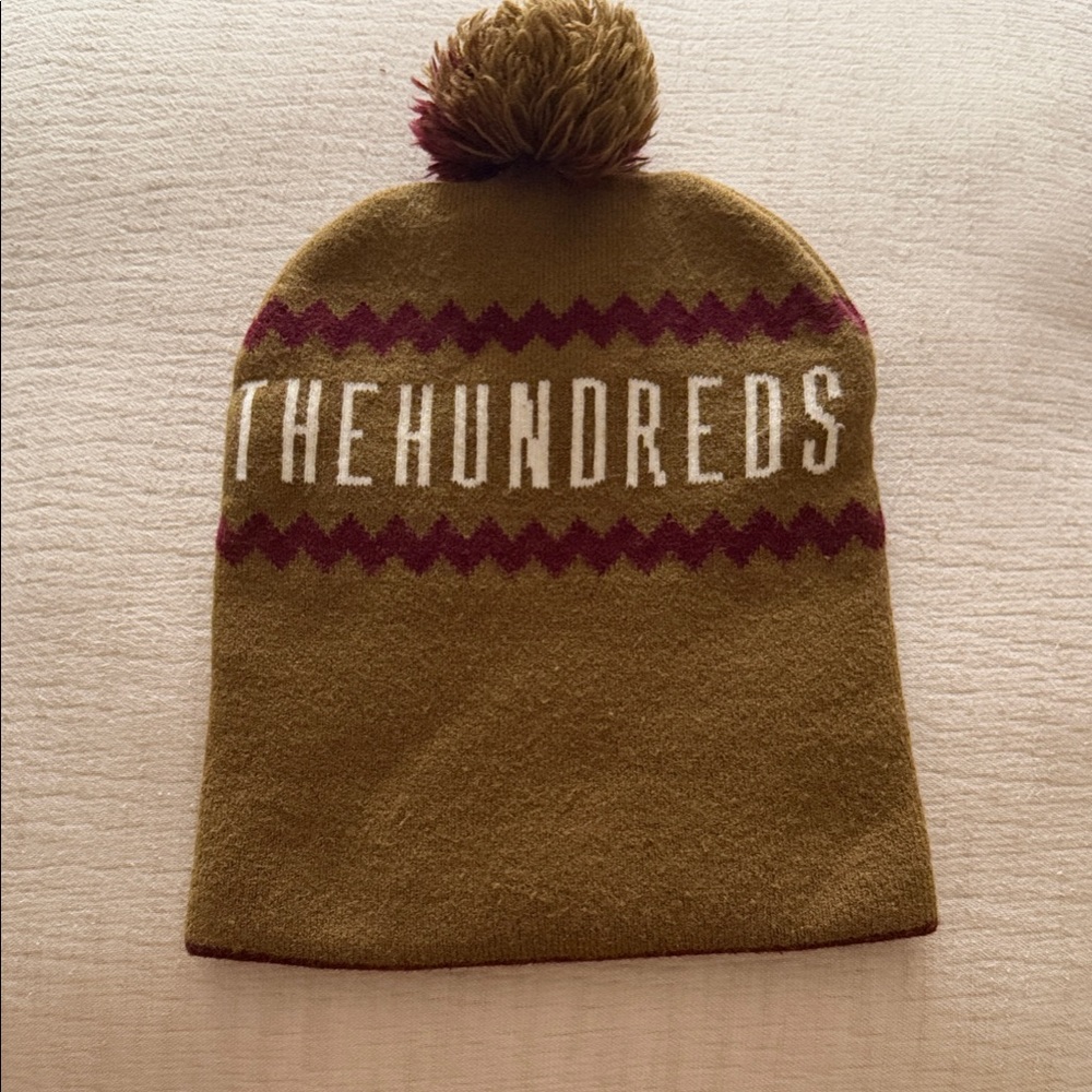 The Hundreds Tan and Maroon Knit Beanie